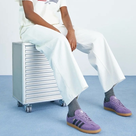 Adidas Samba Leather Purple Shoes - Picture 4 of 14